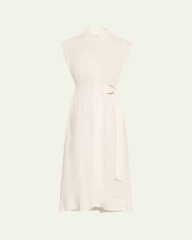 Loreta Belted Linen Shirtdress
